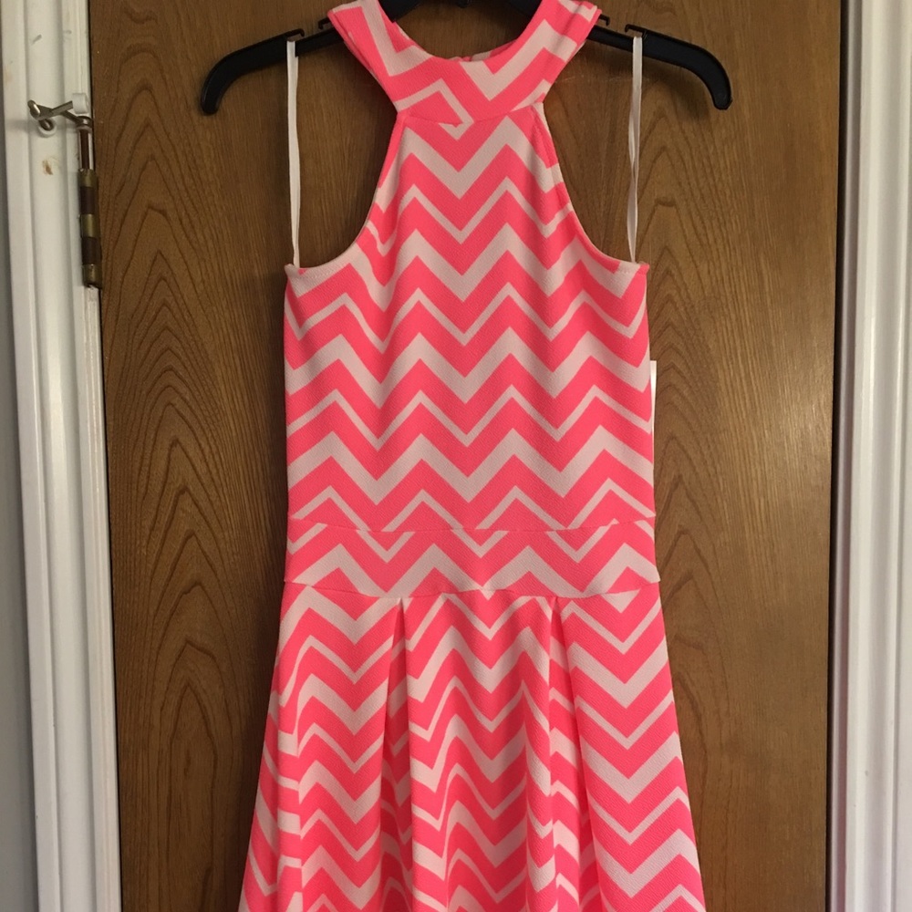 Pink Lily Boutique Chevron Dress NWT